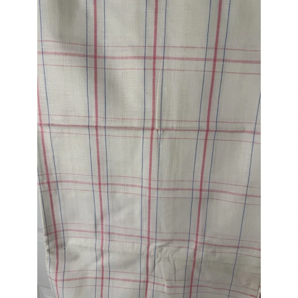 NEW VTG WhitePink Striped‎ linen tablecloth handmade Eastern Europe 84x70